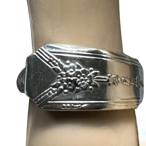 Silverware Artisan Ring Made Of Vintage Community Plate Silver Plated Spoon 8.5 - Picture 7 of 12